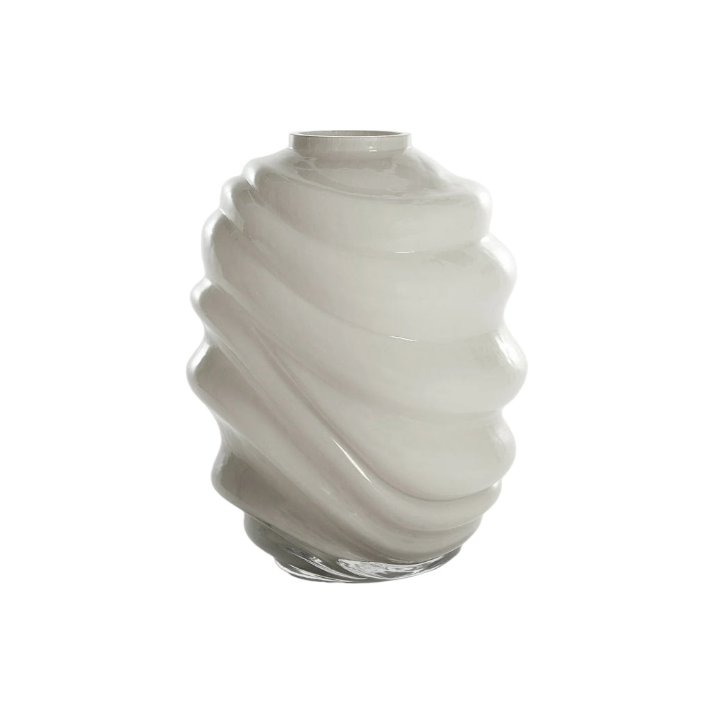 Vase en verre ondulé pour décoration intérieure - 20 x 15 x 25